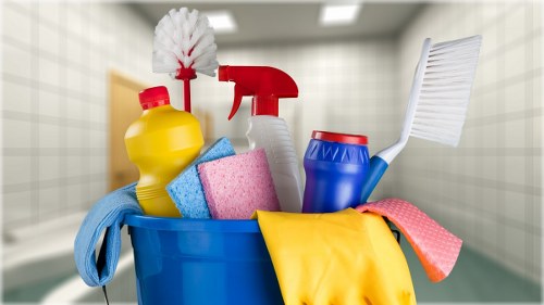Domestic cleaner preparing a tidy living room in E1