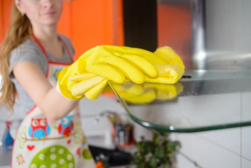Kitchen and bathroom domestic cleaning service in an E1 flat